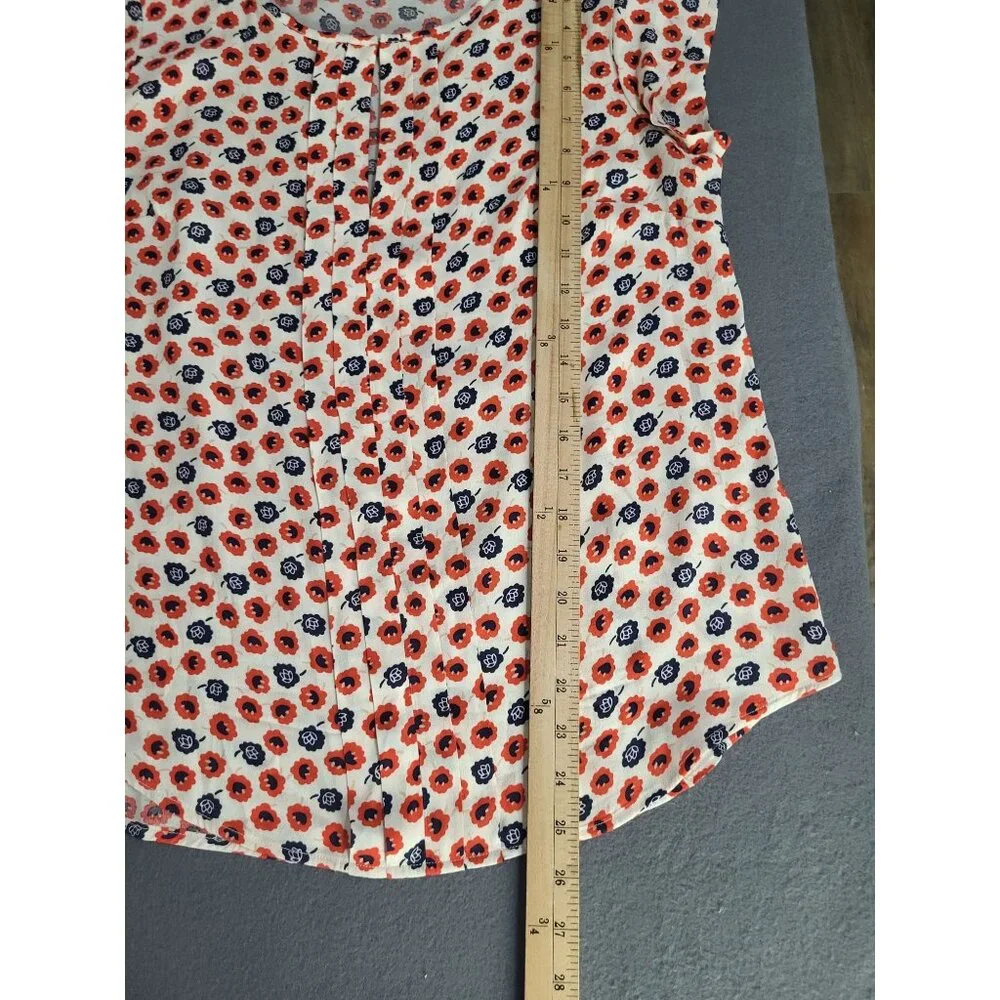 Boden Women's Pleat Front Keyhole Floral Print Blouse SZ 6 Viscose - Picture 5 of 7